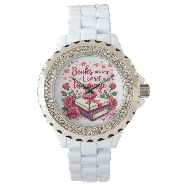 Book Lover Valentine Romantic Reading Aesthetic Watch (Front)