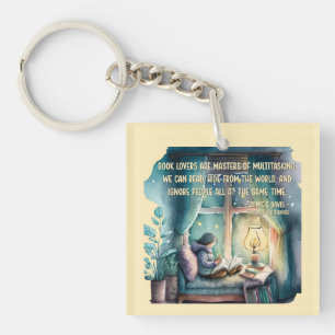 Book Lovers Are Masters of Multitasking  Keychain