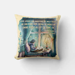 Book Lovers Are Masters of Multitasking  Throw Pillow