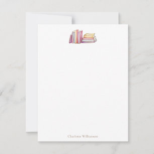 Book Lovers Bookish Theme Personalized Stationery Card