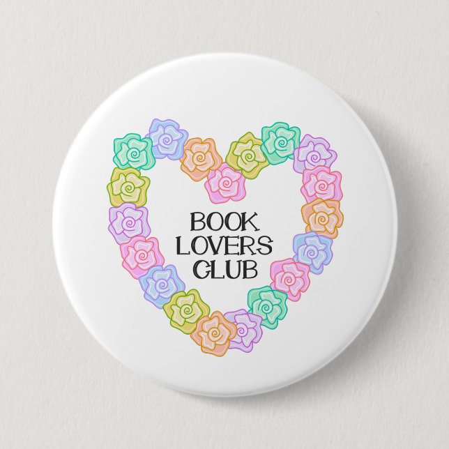 Book Lovers Club 3 Inch Round Button (Front)