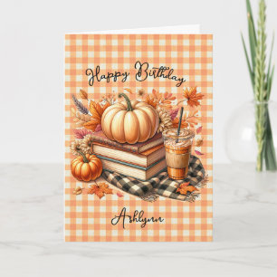 Book Lovers Coffee Pumpkin Spice Birthday Card