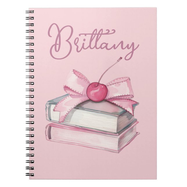Book Lovers Coquette Pretty Pink Notebook  (Front)