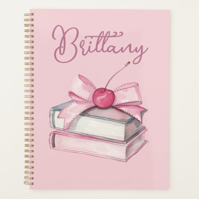 Book Lovers Coquette Pretty Pink Planner (Front)