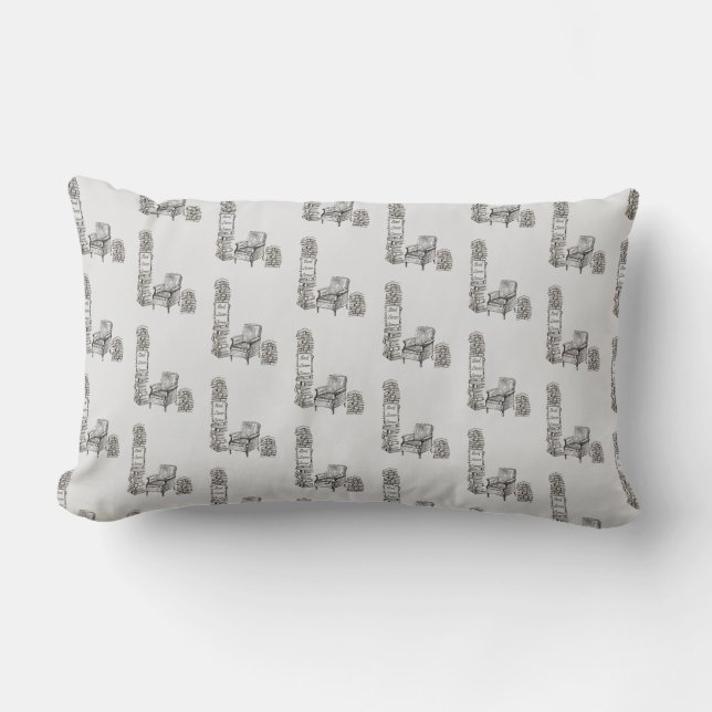 Book Lovers Corner Lumbar Pillow (Front)