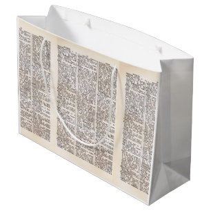 Book Lover's Dictionary Page Gift Bag