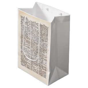 Book Lover's Dictionary Page Gift Bag