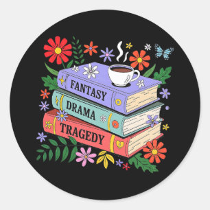 Book Lovers Fantasy Drama Tragedy Subtle 8647 Trum Classic Round Sticker