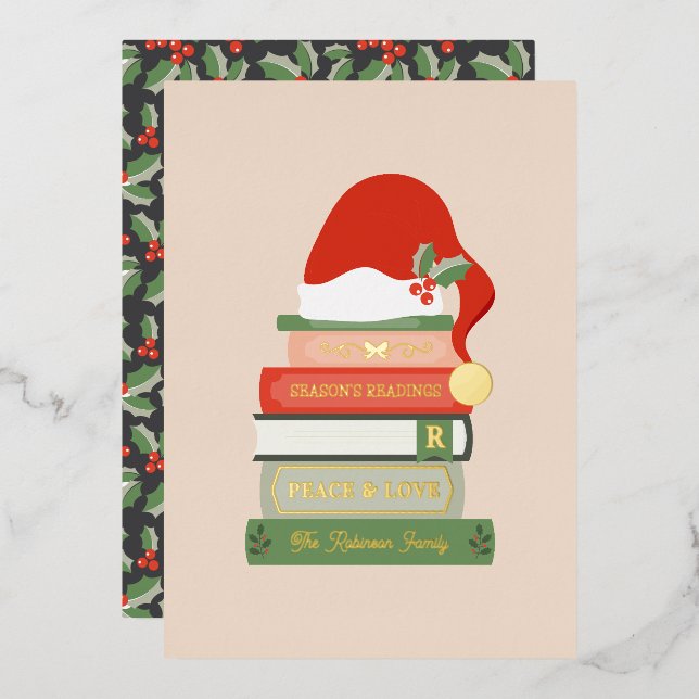 Book Lovers Foil Holiday Card (Front/Back)