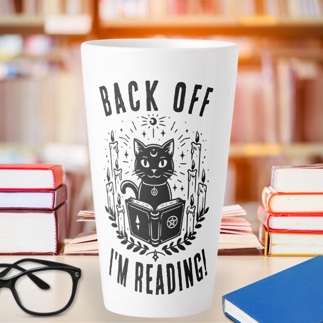 Book Lovers Funny Cat Reading Latte Mug (Creator Uploaded)