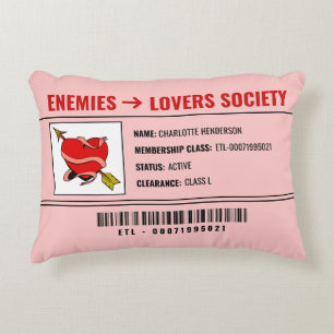 Book Lover's Funny Trope Sayings Pink Custom Accent Pillow