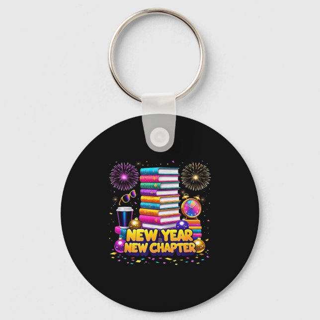 Book Lovers Happy New Year Chapter 2026 Bookworm F Keychain (Front)