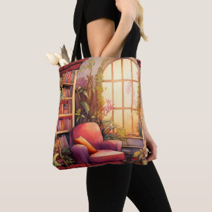 Book Lover's Haven: Vintage Charm Tote Bag