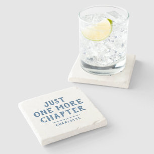 Book Lover's Just One More Chapter Personalized Stone Coaster