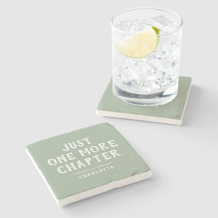 Book Lover's Just One More Chapter Personalized Stone Coaster