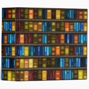 Book Lovers & Librarians Colourful Books on Shelf Binder