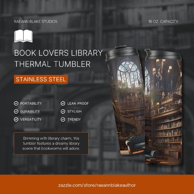 Book Lovers Library Thermal Tumbler (Creator Uploaded)