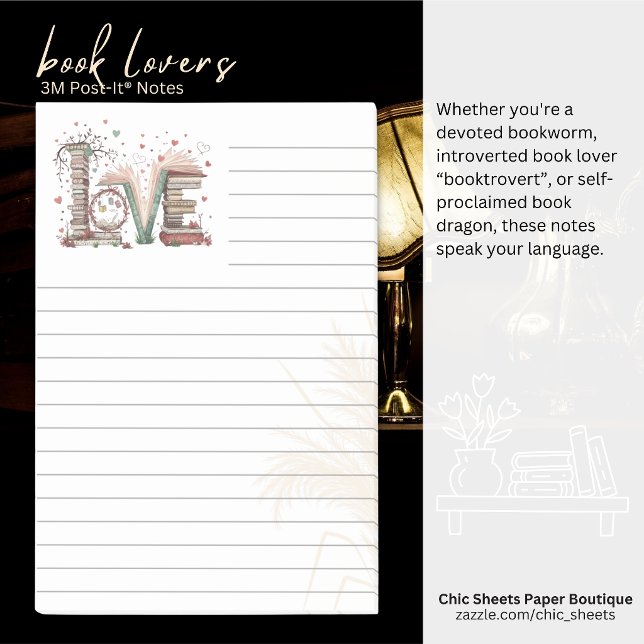 Book Lovers Lined 3M Post-it® Notes (Creator Uploaded)