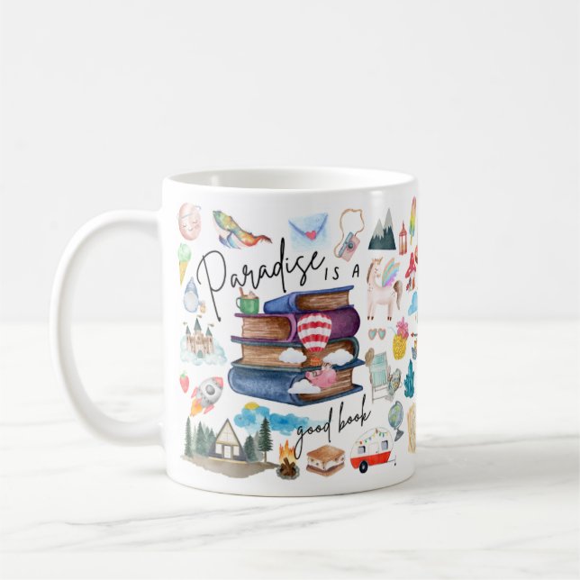 Book Lovers - Paradise is a Good Book Coffee Mug (Left)