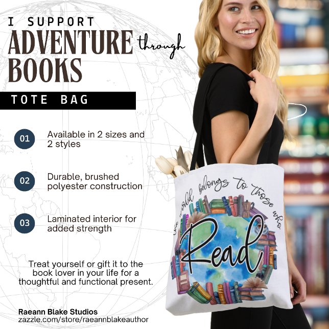 Book Lovers "Read" Brushed Polyester Tote Bag (Creator Uploaded)