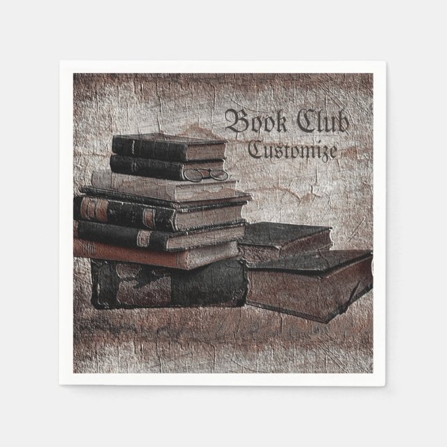 Book Lovers Vintage Book Club Paper Napkins (Front)