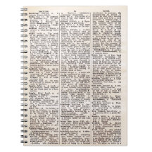 Book Lovers' Vintage Dictionary Page Notebook