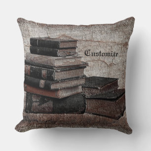 Book Lovers Vintage Throw Pillow