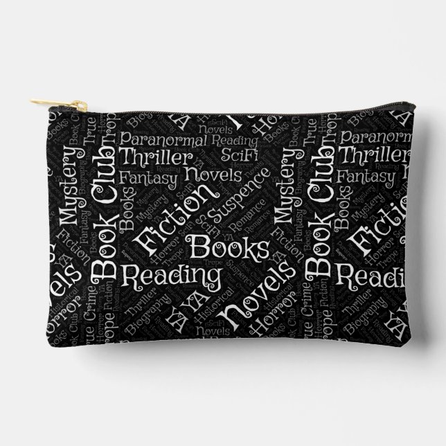 Book Lovers Word Cloud Accessory Pouch (Front)