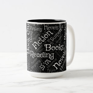 Book Lovers Word Cloud Two-Tone Coffee Mug