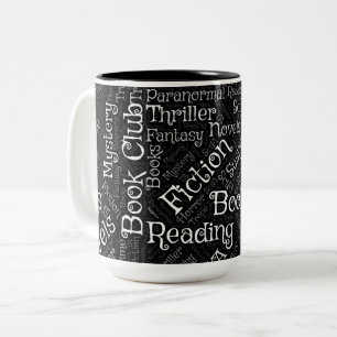 Book Lovers Word Cloud  Two-Tone Coffee Mug