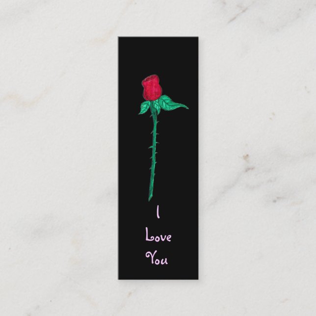 Book Mark -Rose- I Love You Mini Business Card (Front)
