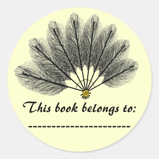 Book Name Plate Sticker (Fantasy Feather Mask) (Front)