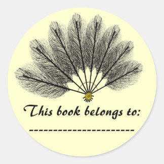 Book Name Plate Sticker (Fantasy Feather Mask)