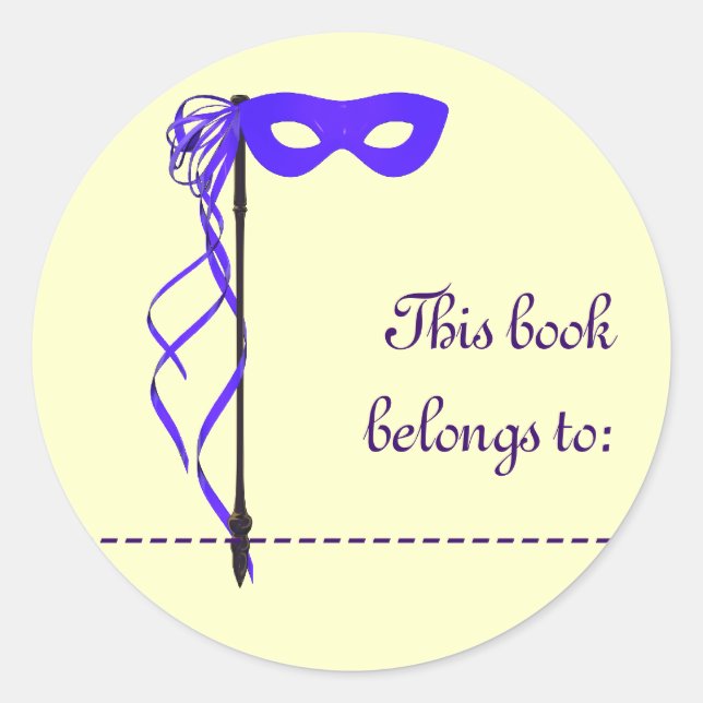 Book Name Sticker (Purple Ribbon Mask) (Front)