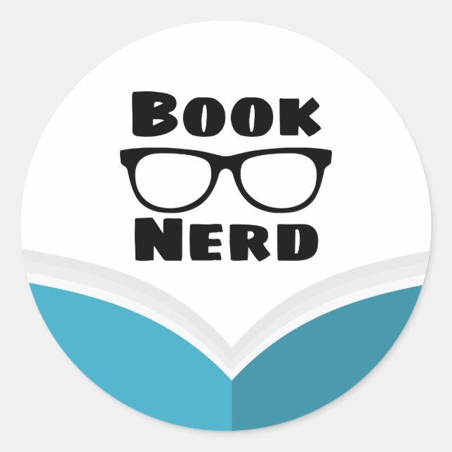 Book Nerd Classic Round Sticker (Front)