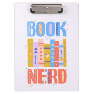 Book Nerd Clipboard – Bookish Pattern on Back