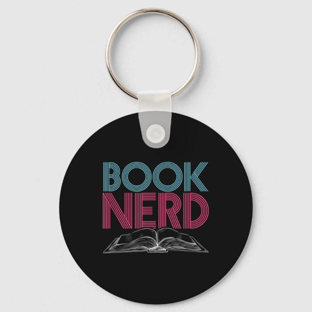 Book Nerd Funny Graphic Inspirational Reading Quot Keychain (Front)