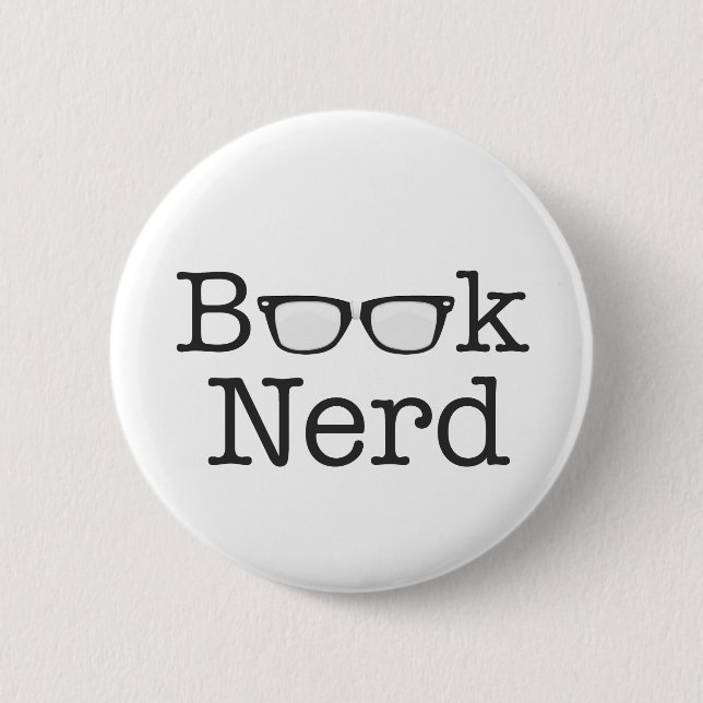 Book Nerd Funny Spectacles Text 2 Inch Round Button (Front)