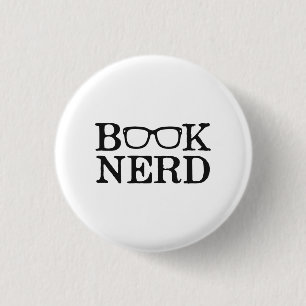 Book Nerd Nerdy Glasses 1 Inch Round Button