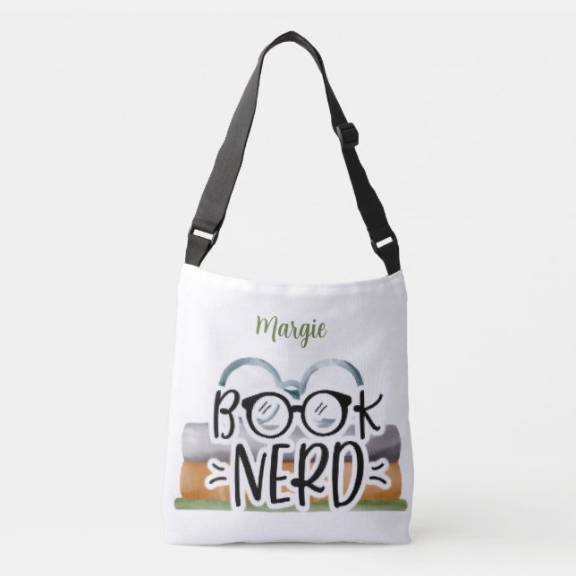 Book Nerd Personalized Crossbody Bag (Front)