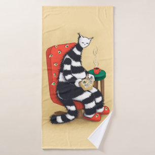 Book nerd reading cat lover bath towel