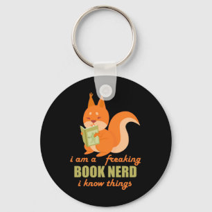 Book Nerd Squirrel Keychain