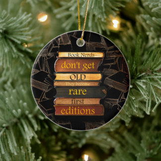 Book Nerds Reader Bookaholic Books Lover Bookworm Ceramic Ornament