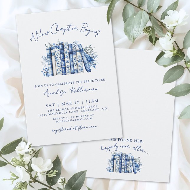 Book New Chapter Floral Bridal Shower Invitati Invitation (Book New Chapter Floral Bridal Shower Invitati Invitation)