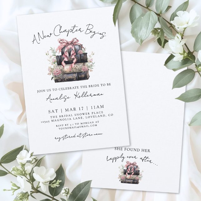 Book New Chapter Floral Bridal Shower Invitation (Book New Chapter Floral Bridal Shower Invitation )