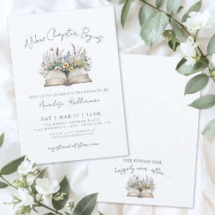 Book New Chapter Wildflower Bridal Shower Invitation