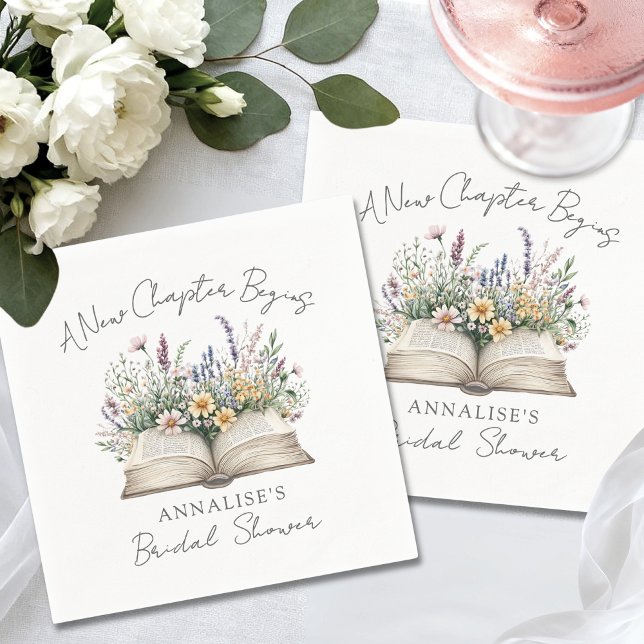 Book New Chapter Wildflower Bridal Shower Napkin (Book New Chapter Wildflower Bridal Shower Napkins)