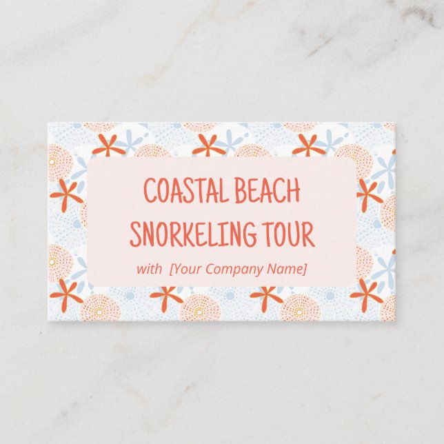 Book Ocean Themed Tour Business Card (Front)