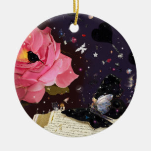 Book of fairy tales ceramic ornament