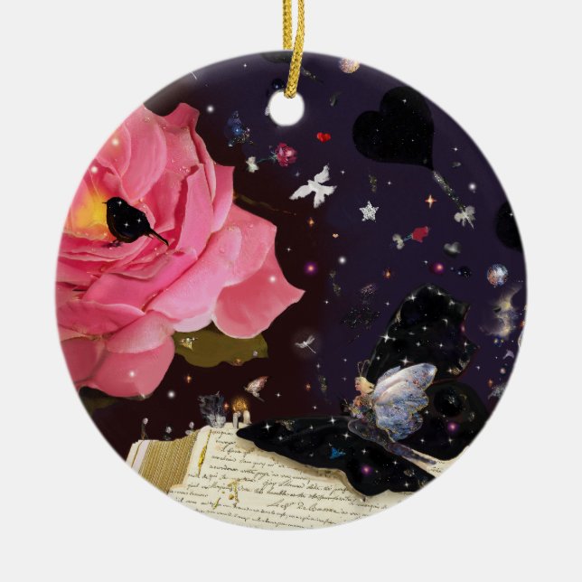 Book of fairy tales ceramic ornament (Front)